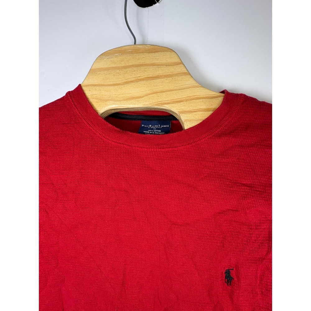 Polo Ralph Lauren Men's Sleepwear Long Sleeve Thermal Crewneck Red Shirt Size XL